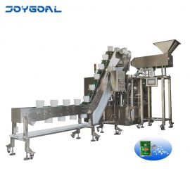 Automatic pouch packing machine with elevator and counting machine