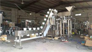 Automatic pouch packing machine with elevator and counting machine