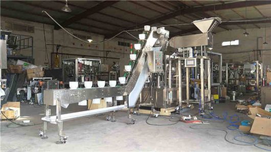 02.pouch packing machine with elevator and counting machine