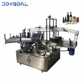 Automatic double sides stickers labelling labeling machine for square flat or round bottles