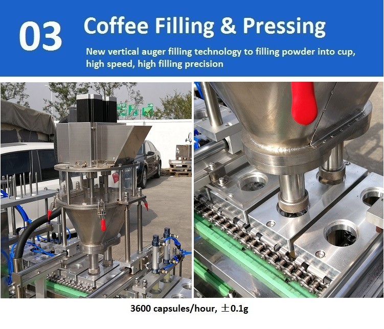 KFP-2 Automatic K-CUP coffee capsule filling and sealing machine [ 2 lines, 3600 capsules/hour ]