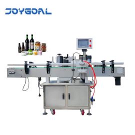 Automatic double sides labeling machine for round bottles