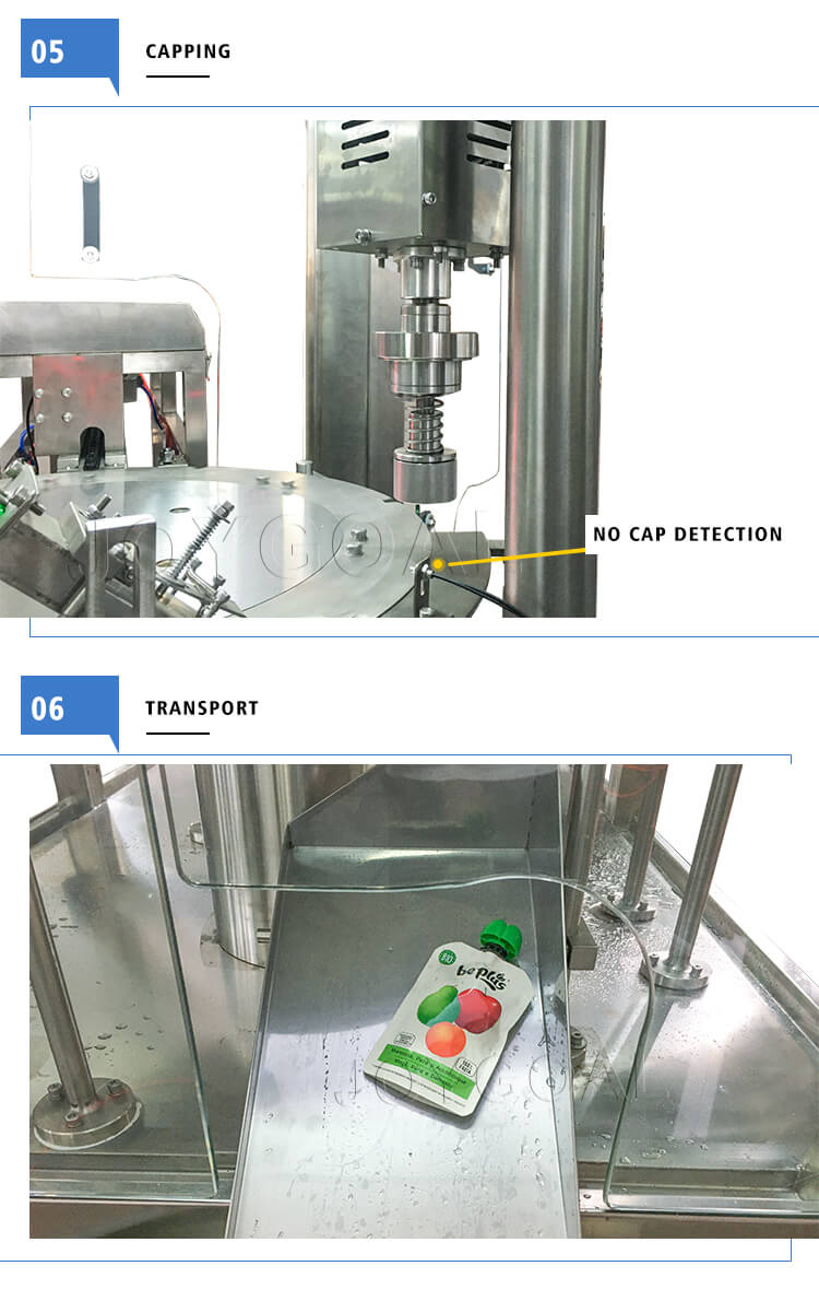 AUTOMATIC SPOUT POUCH FILLING AND CAPPING MACHINE ZLD-1A