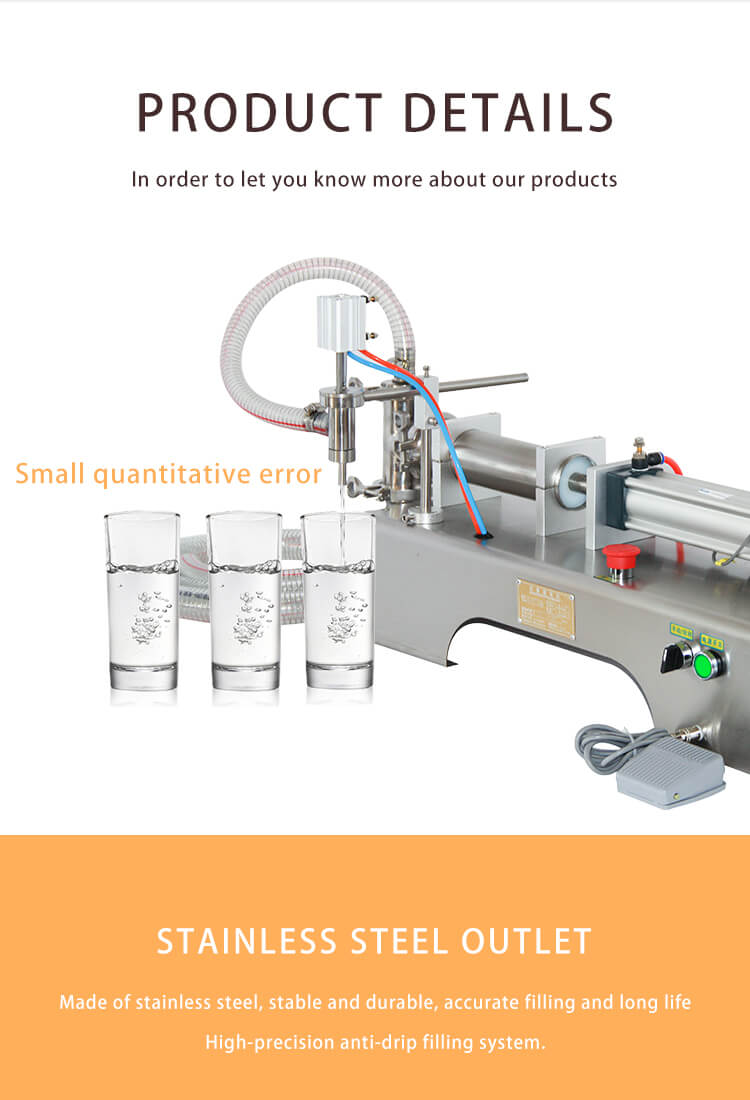 semi automatic water bottle filling machine liquid 50ml