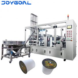 automatic coffee capsule filling and sealing machine for k-cup flavour adding Powder elevator loading