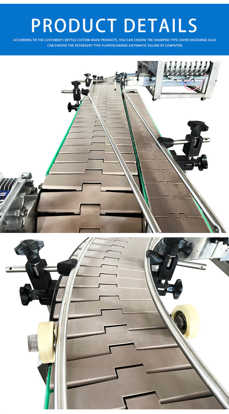 Factory bottle transfer conveyor bottle conveyor belt system bottle slat conveying belt