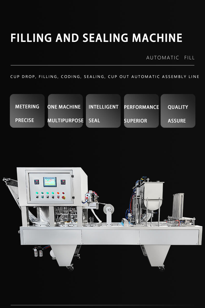 automatic cup filling and sealing machine for yogurt jelly