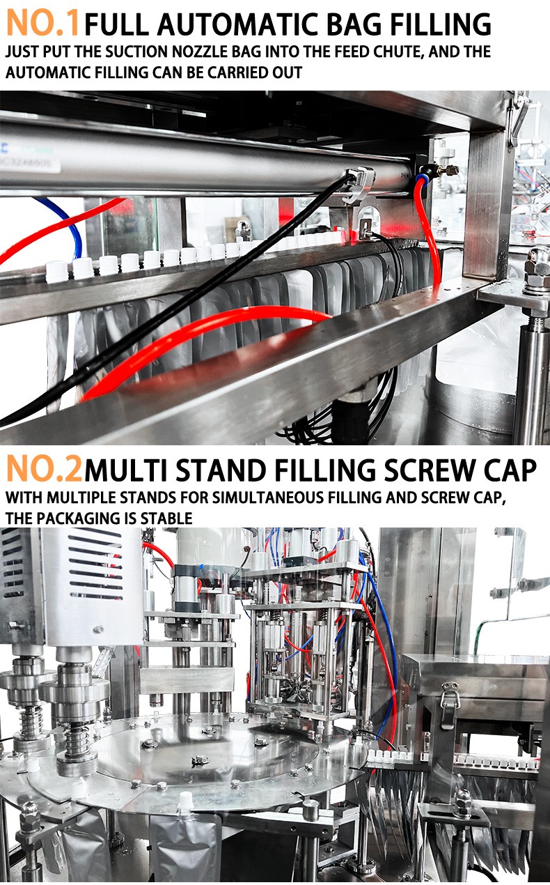 Jelly Doypack Beverage Spout Pouch Filling Capping Machine